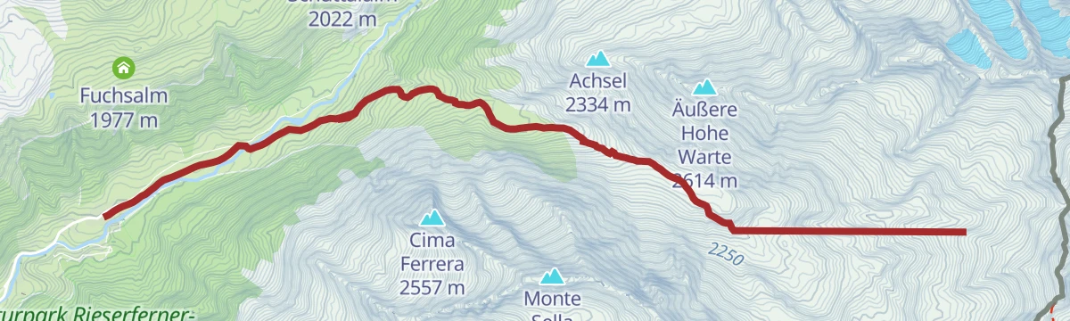 Route map: Ski tour Ahrner Kopf/Cima del Vento 3,050 m